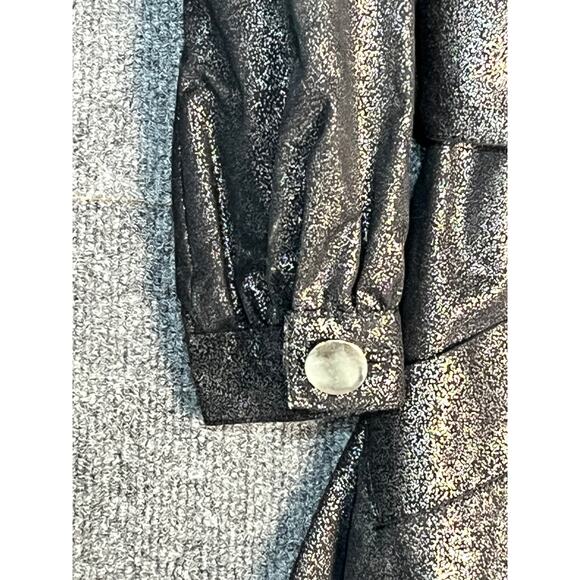 Guess Trench Coat Jacket Single Breasted Belted‎ Metallic Charcoal Gray Womens S - Picture 5 of 14